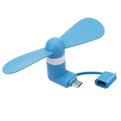 USB mini fan for Smartphone (Compatible) android with multi plug-Blue