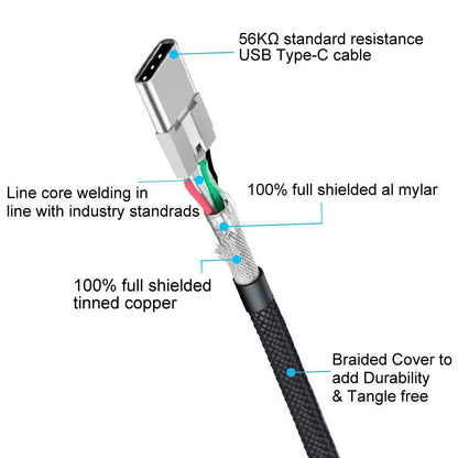 Braided Type C Charging Cable -0.2 M