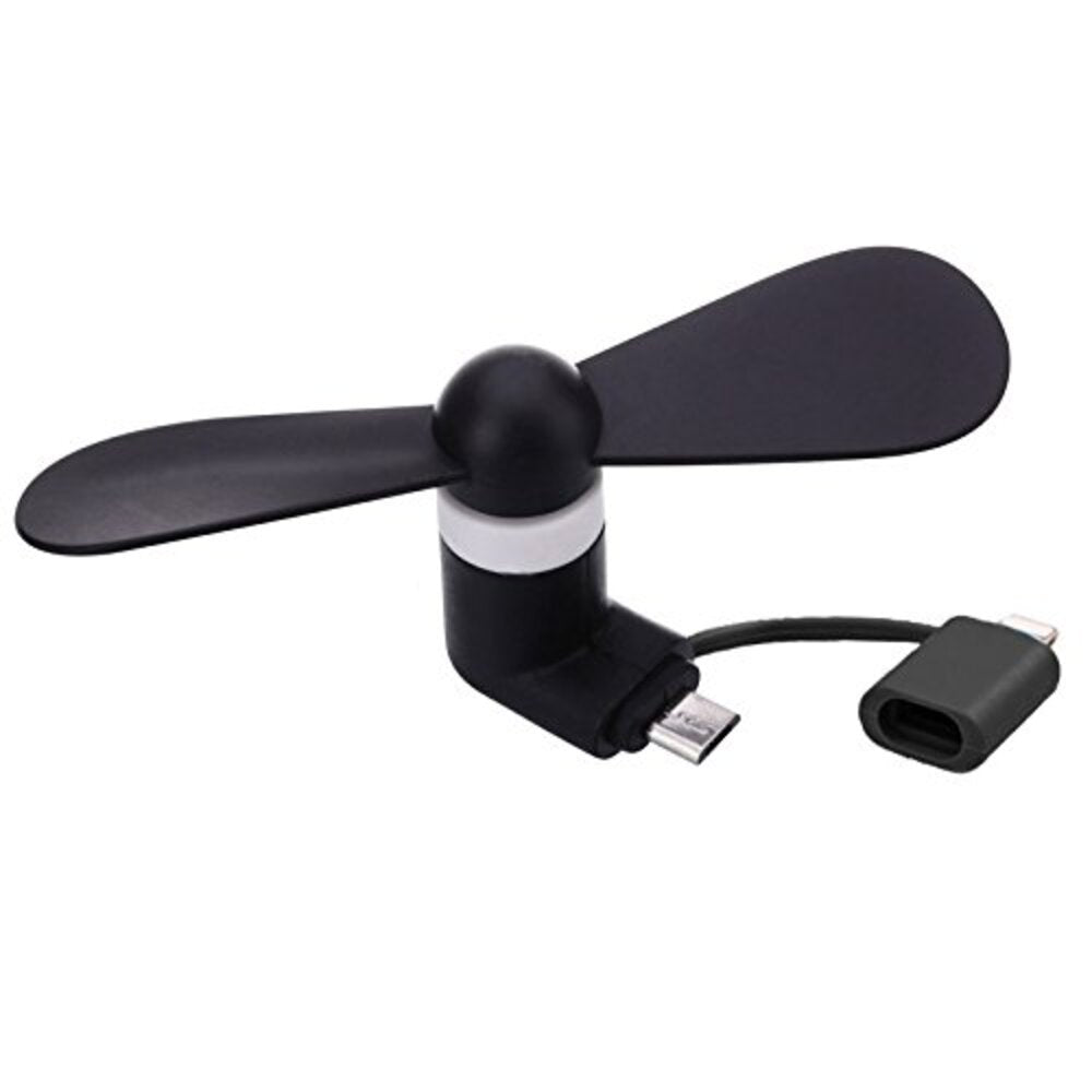 USB mini fan for Smartphone (Compatible) android with multi plug-Black