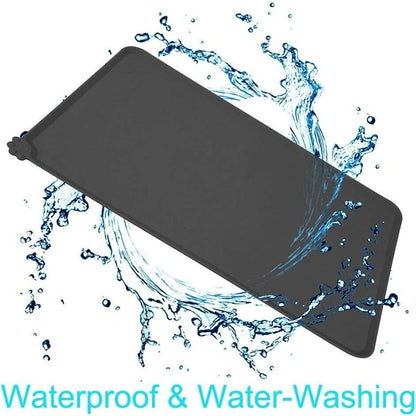 Pet Waterproof Silicon Mat-Black-48x30cm
