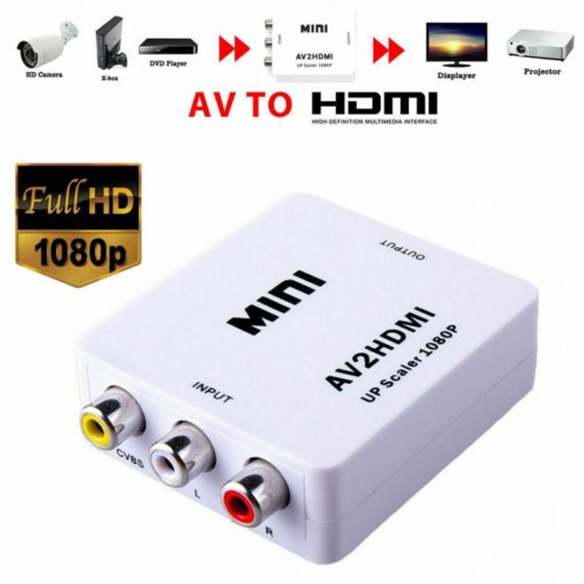 AV to HDTV Upscale Convertor 1080P 60Hz