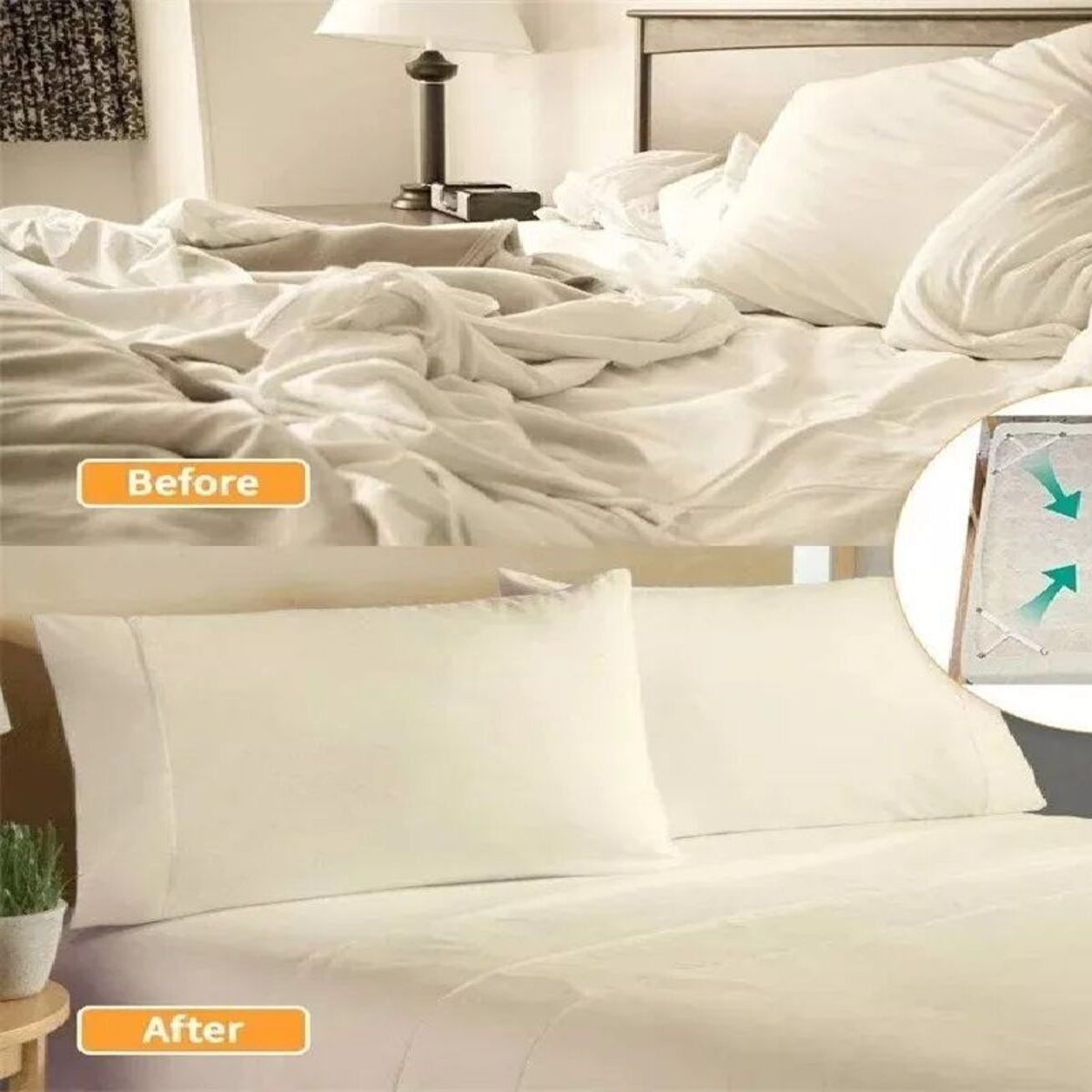 Triangle Bed Mattress Sheet Clip-White