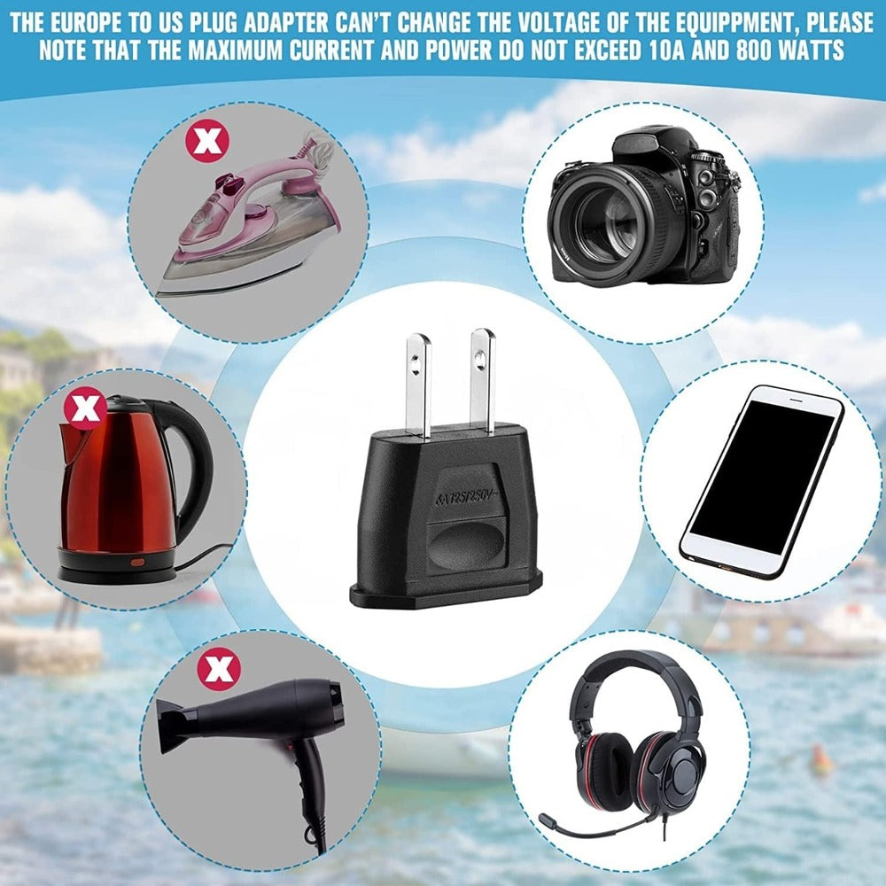 Travel Adapter EU to US Plug