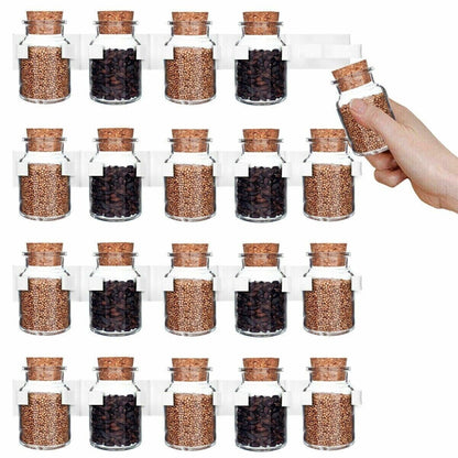 Adhesive Spice Jar Clip Strips, Wall Mounted 4 Pack