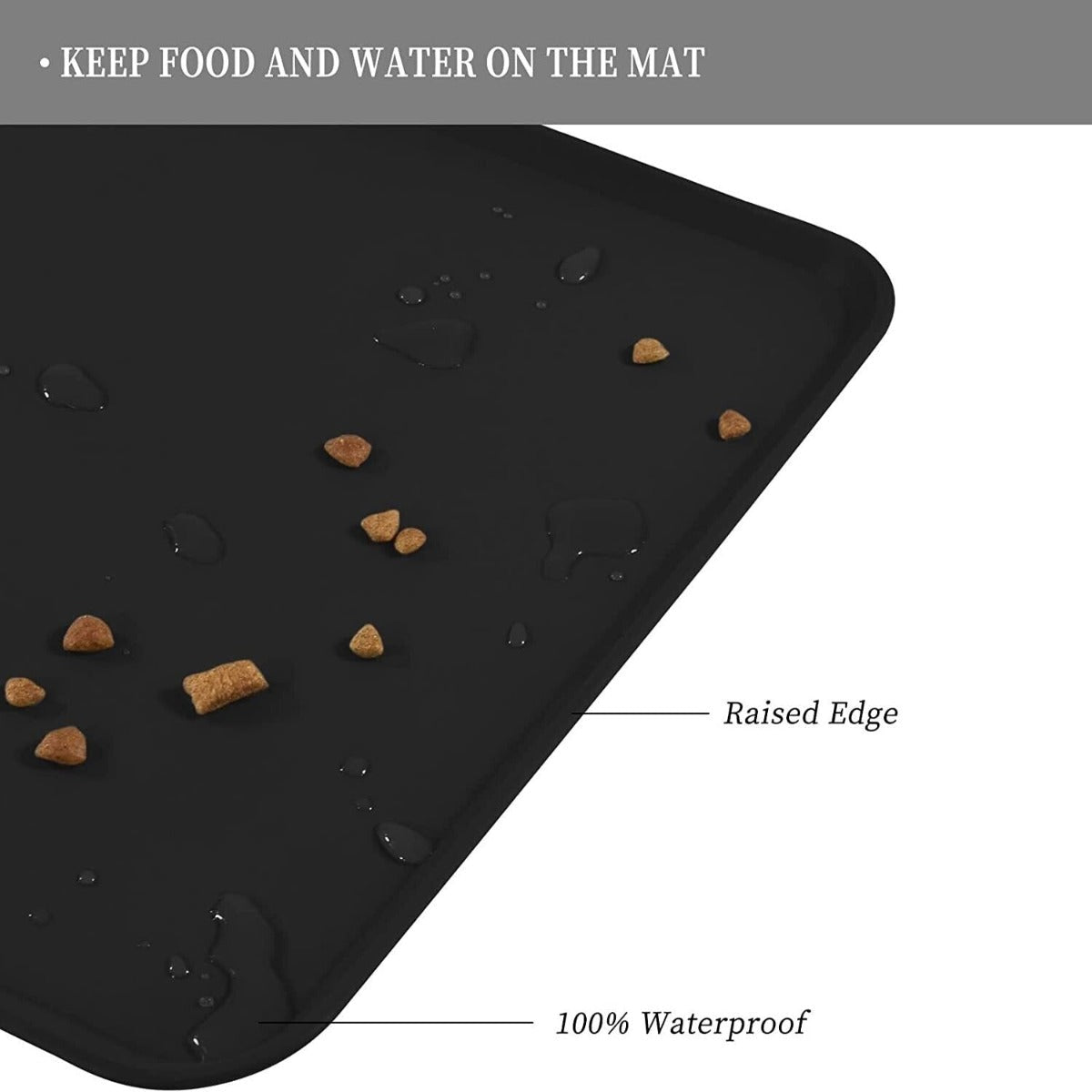 Pet Waterproof Silicon Mat-Black-48x30cm