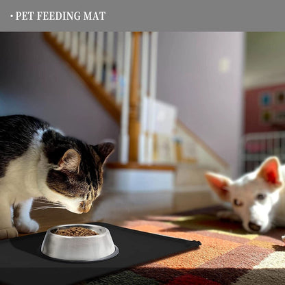 Pet Waterproof Silicon Mat-Black-48x30cm