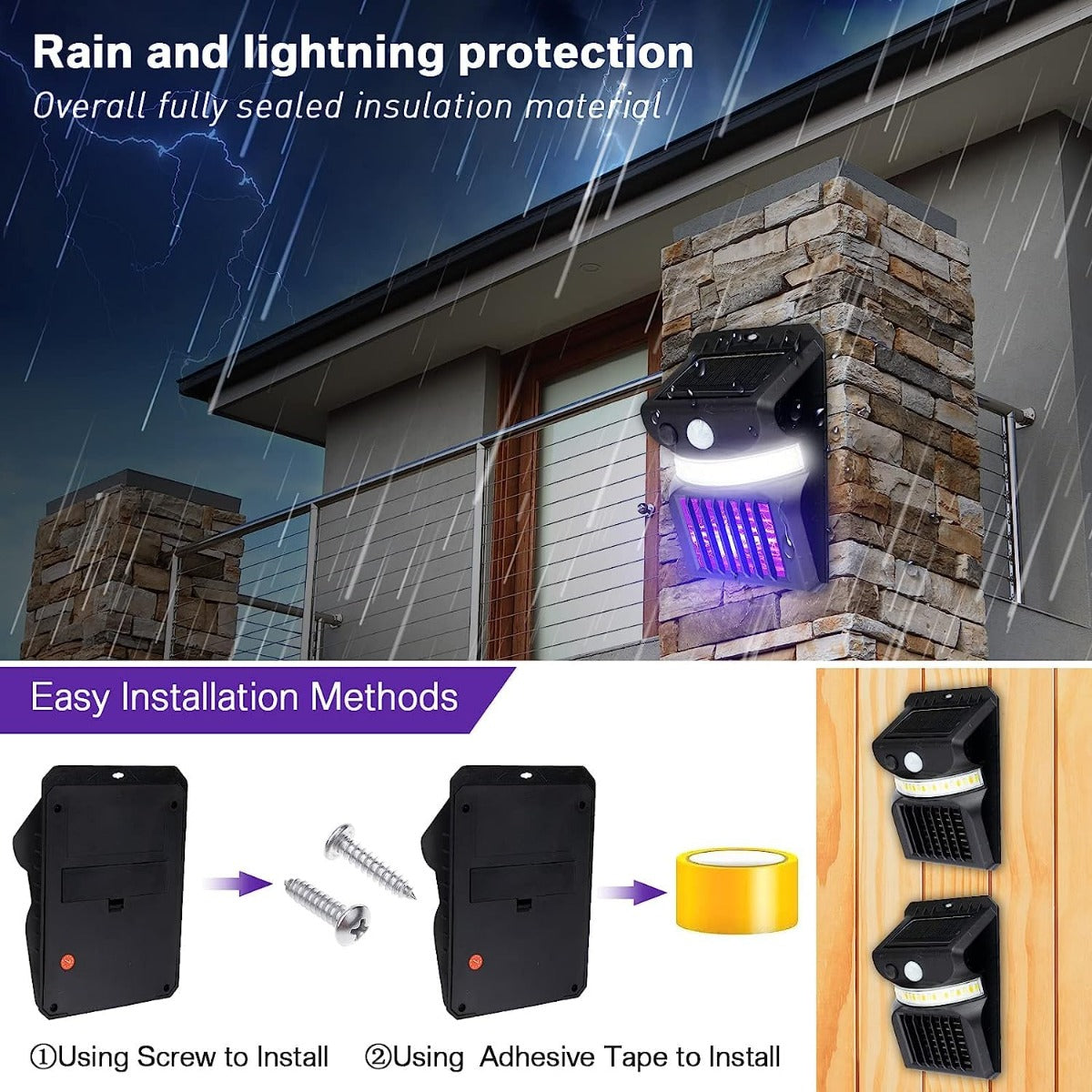 Outdoor Solar Light Mosquitos Killer Lamp