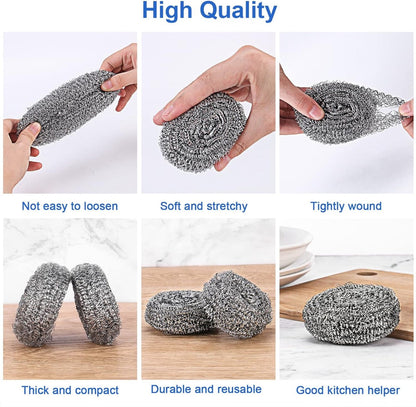 6pcs Stainless Steel Sponges