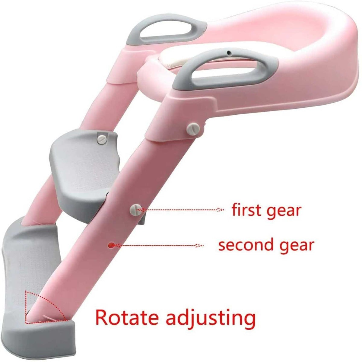 Potty Training Child Toilet Seat with Ladder - peach