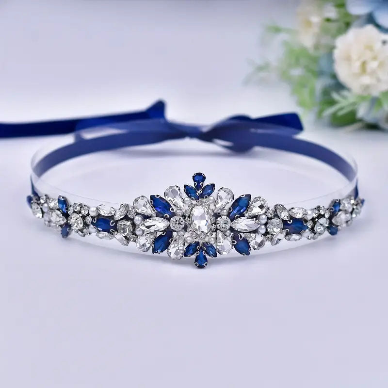 Elegant Bridal Dress Rhinestone Waist Band