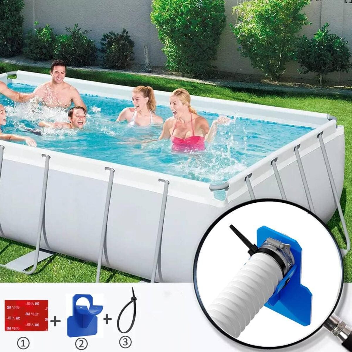 2 Pcs Swimming Pool Pipe Plastic Hose Holder Support Tool Kit