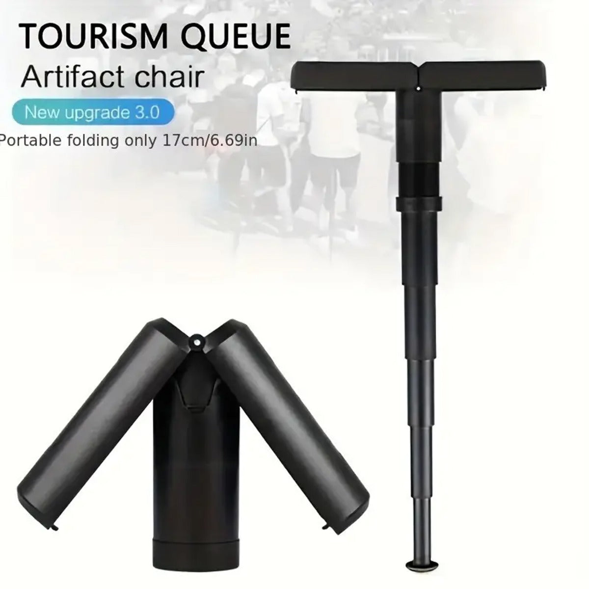 1pc Multi-functional Black Walking Stick