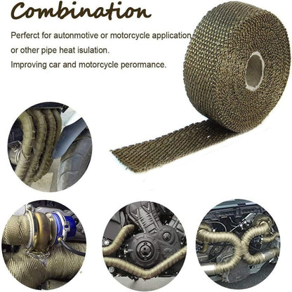 Titanium Exhaust Heat Wrap Roll