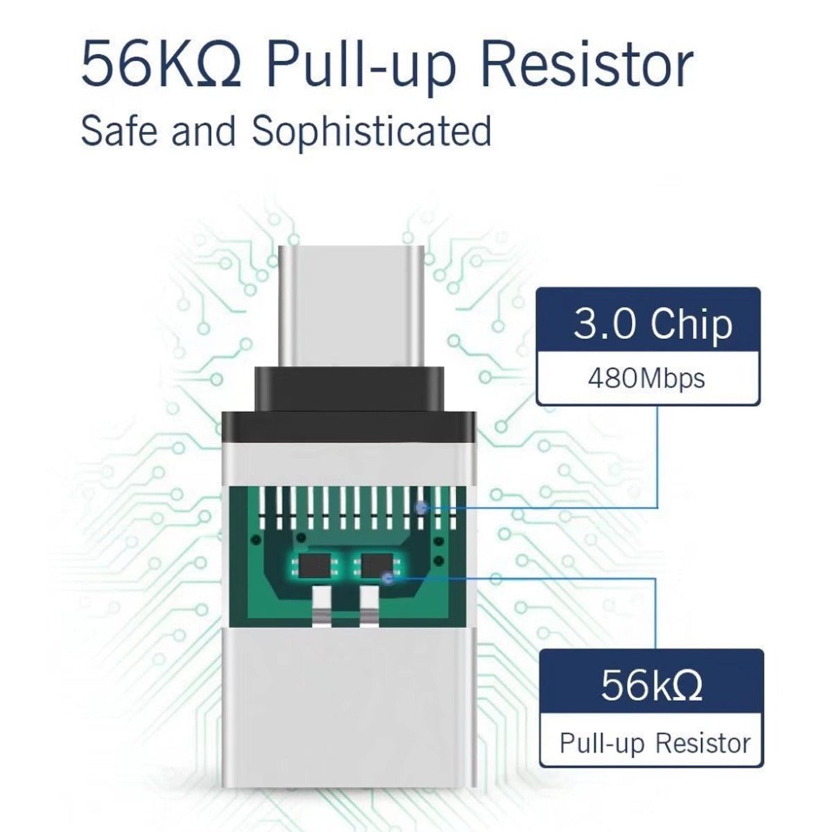 Type C Male to USB 3.0 A Female OTG USB-C Adapter -Rose Gold