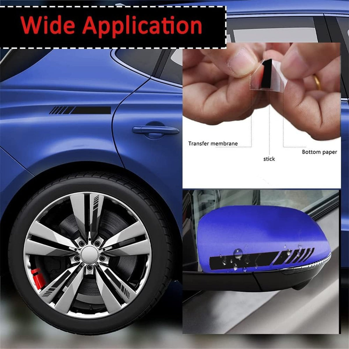 2pcs Car Rear View Mirror Stickers Decor
