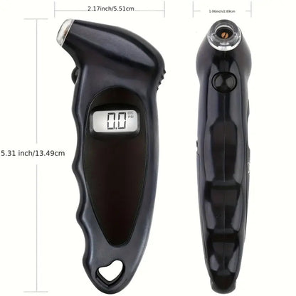 Black Digital Car Tire Pressure Gauge With LCD Display Pressure Gauge