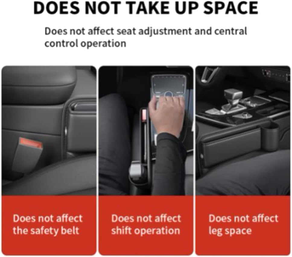 2pcs Leather Car Seat Gap Filler