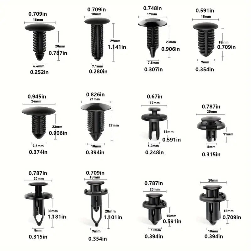 Car Bumper Retainer Clips Plastic Rivets Fasteners
