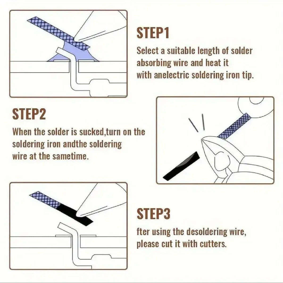 2.0mm 1.5M Desoldering Braid Solder Remover 1 Pc
