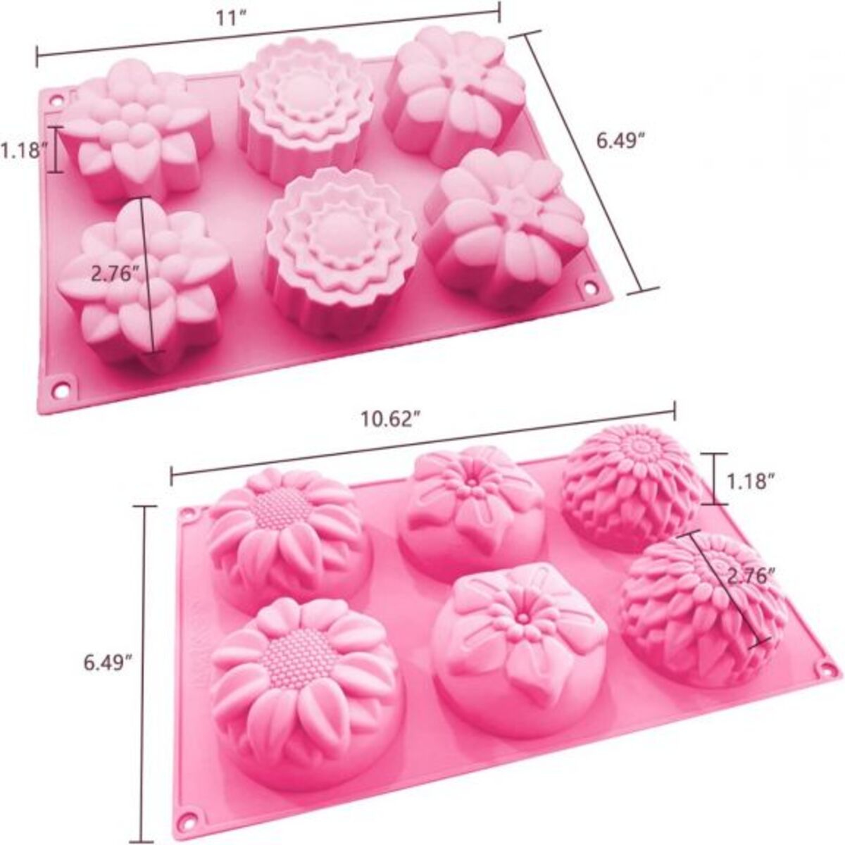 3 Pack Silicone Soap Moulds