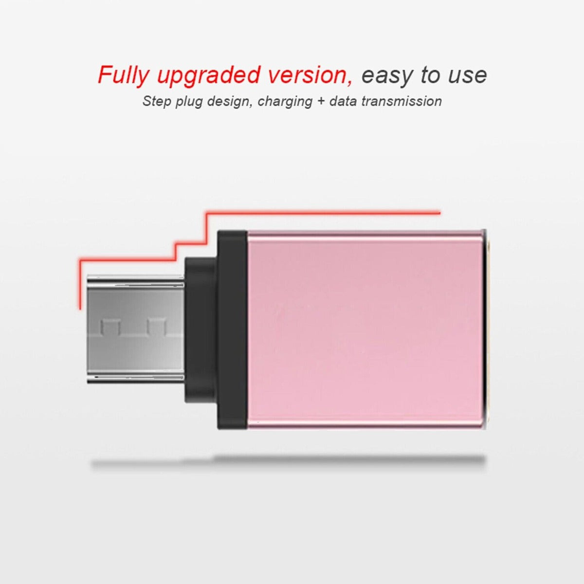 Type C Male to USB 3.0 A Female OTG USB-C Adapter -Rose Gold