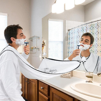 Men Beard Shaving Apron-White