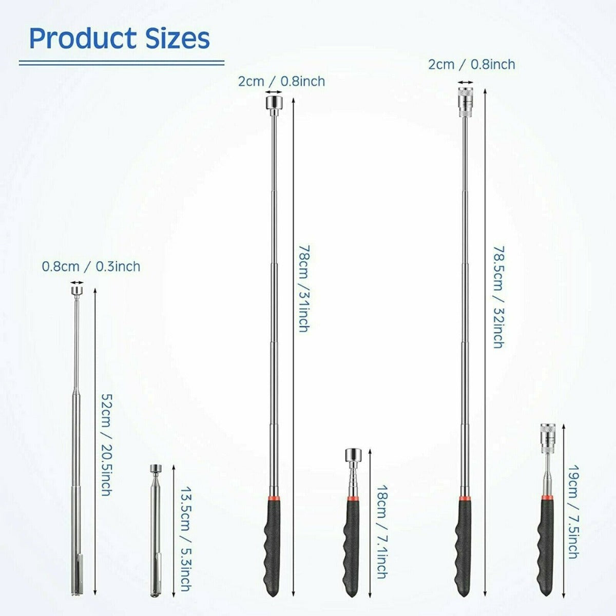 3PCS/OPP Magnet Telescopic Pick Up Tools