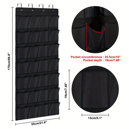 28 Mesh Large Pockets Over The Door Shoe Organizer
