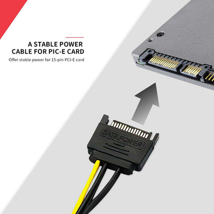 15pin SATA Power to 6pin PCIe PCI-e PCI Express Adapter Cable