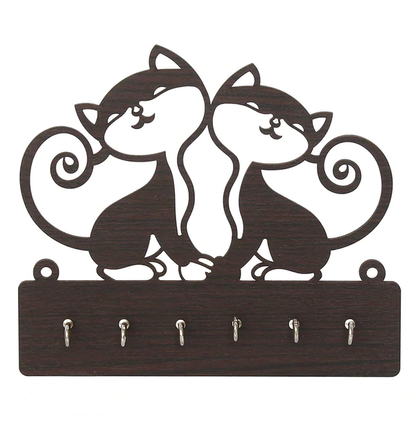 Wooden Cat Design Key Holder Hanger
