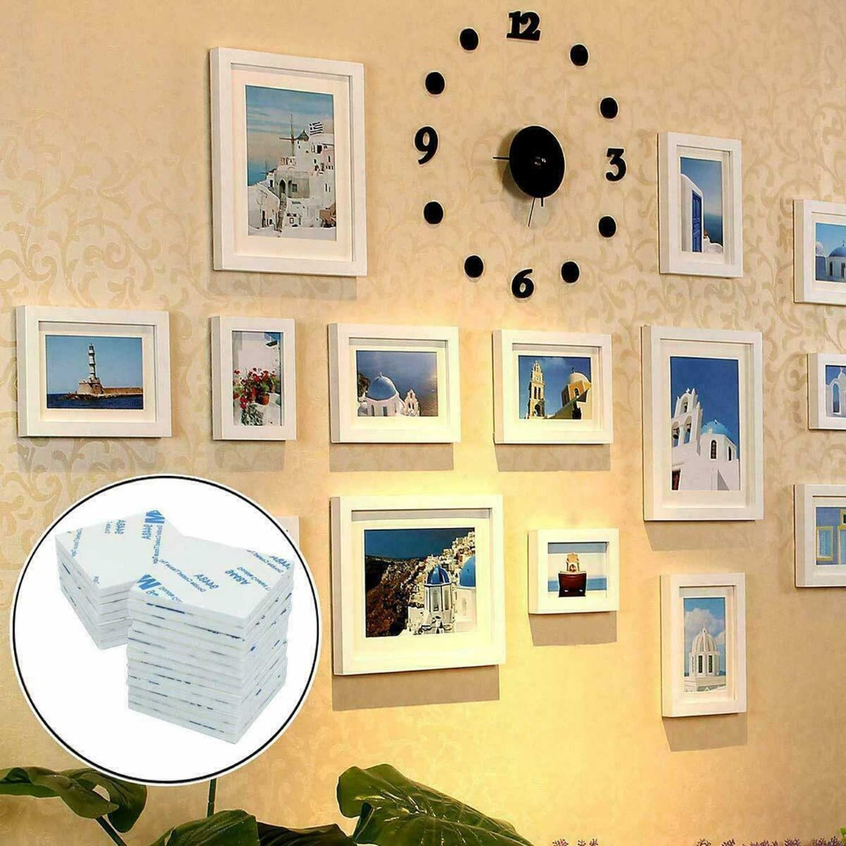 Double Sided Foam Mounting Tape Squares, 60 Pcs
