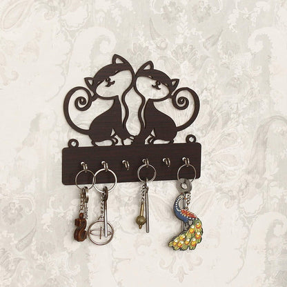 Wooden Cat Design Key Holder Hanger