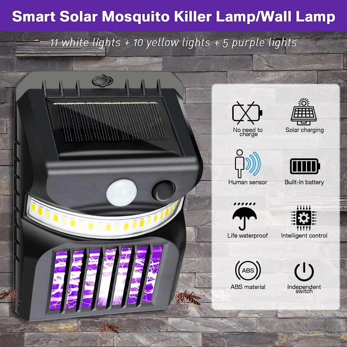 Outdoor Solar Light Mosquitos Killer Lamp