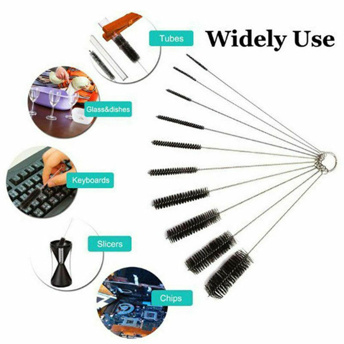 Nylon Straw Brush Cleaner Bottle Tube