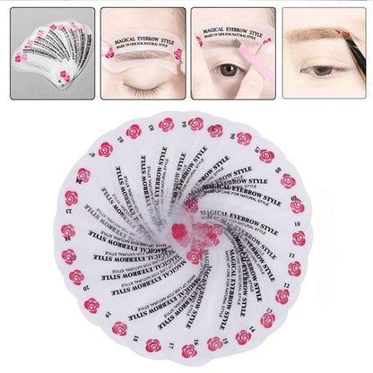 24 Styles Eyebrow Template Set