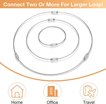10pcs - Stainless Steel Wire Keychain Cable