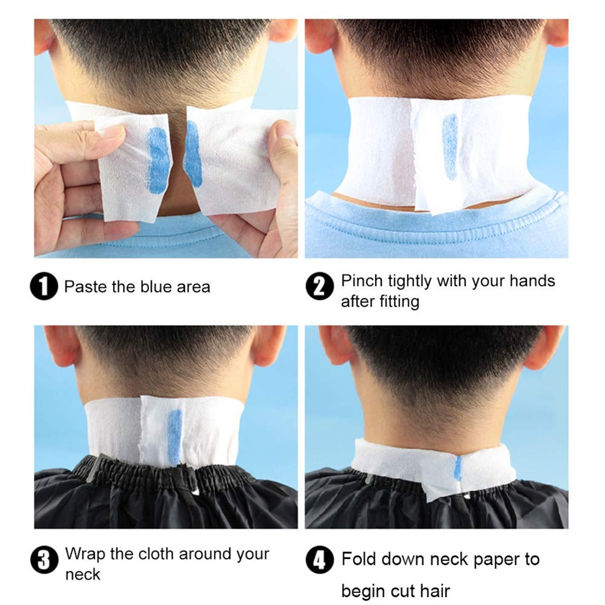 Disposable Barber Neck Strips For Hair Cutting, Salon WHITE 20set/ctn