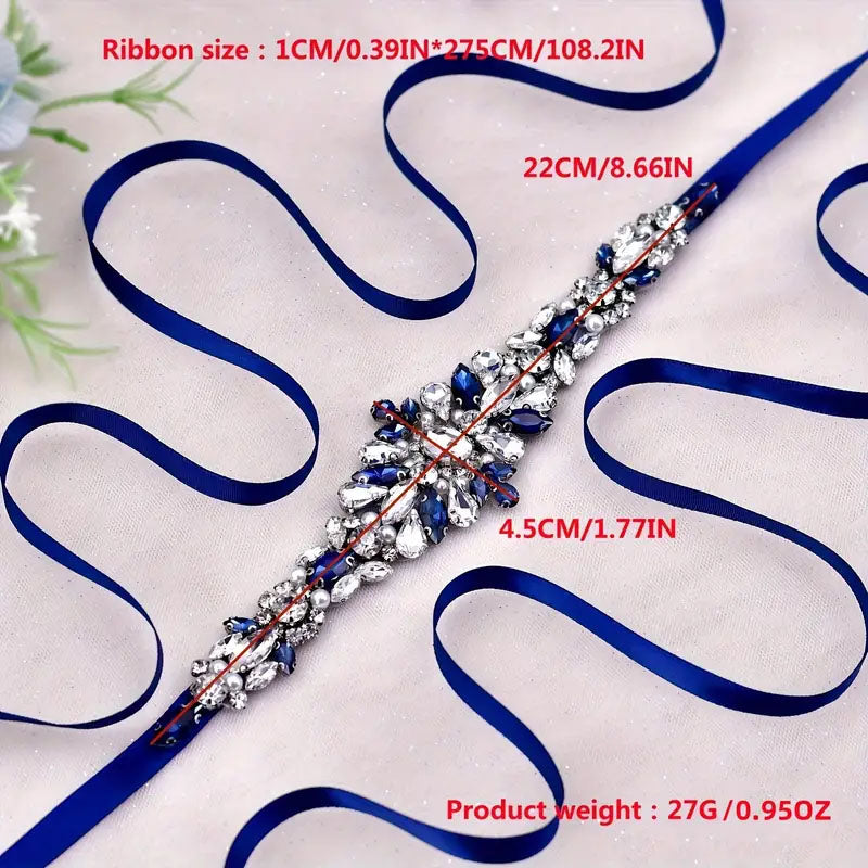 Elegant Bridal Dress Rhinestone Waist Band