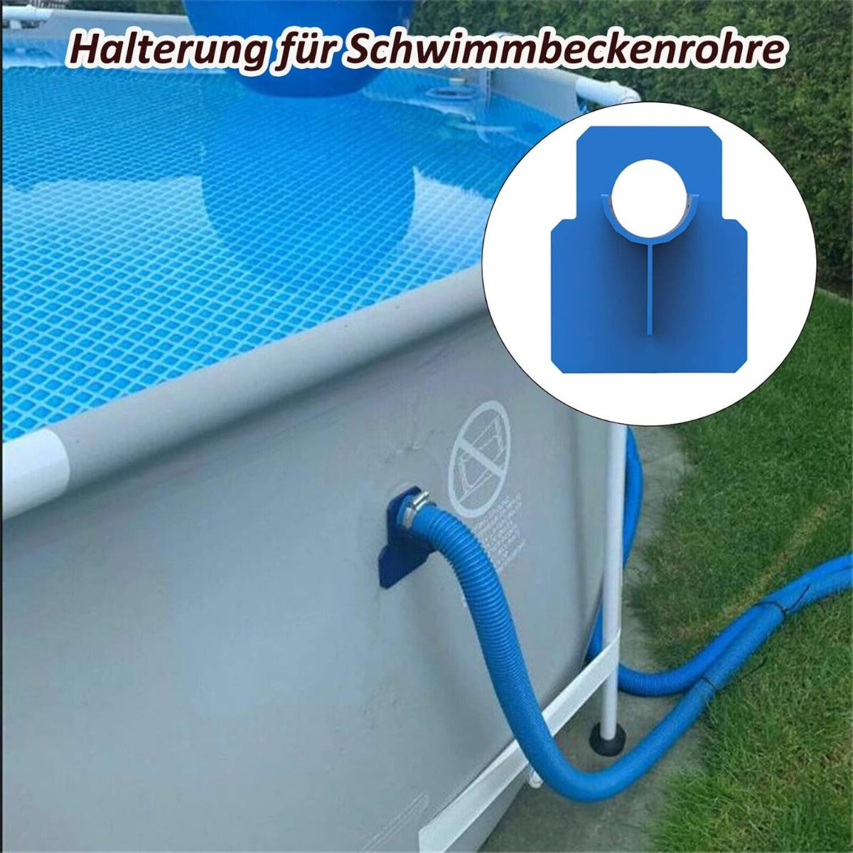 2 Pcs Swimming Pool Pipe Plastic Hose Holder Support Tool Kit