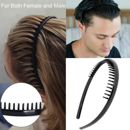 Non Slip Plastic Headbands With Teeth Comb Skinny Hair Bands