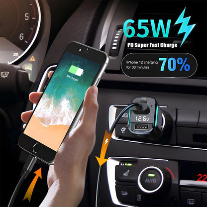 65W 3-port USB Fast Car Charger