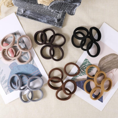 Thick Seamless Brown Hair Ties, Ponytail Holders Hair Accessories No Damage For Thick Hair
