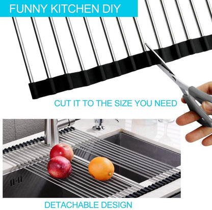 Roll-Up Dish Drainer Rack Kitchen Sink