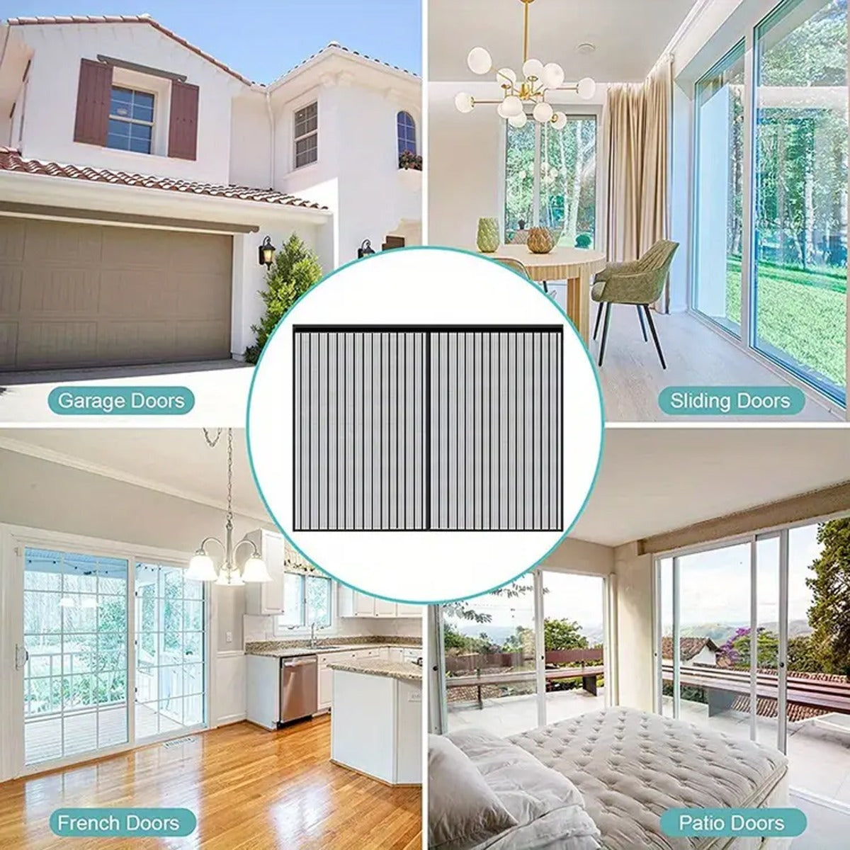 Double Garage Screen velcro Garage Door Net