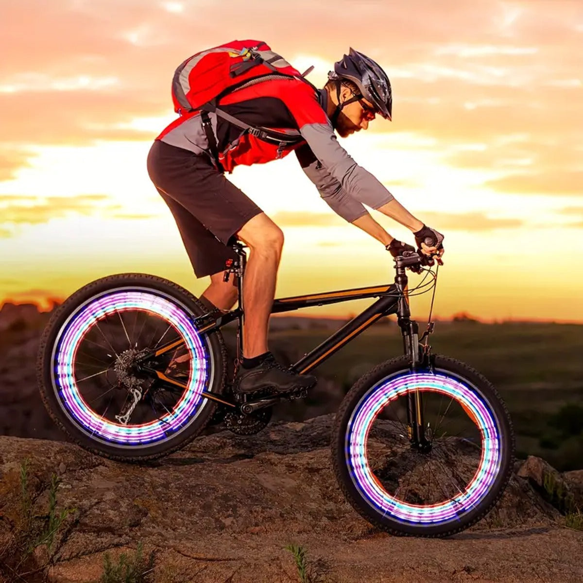 2Pcs Bike Car LED Bike Wheel Tire Valve