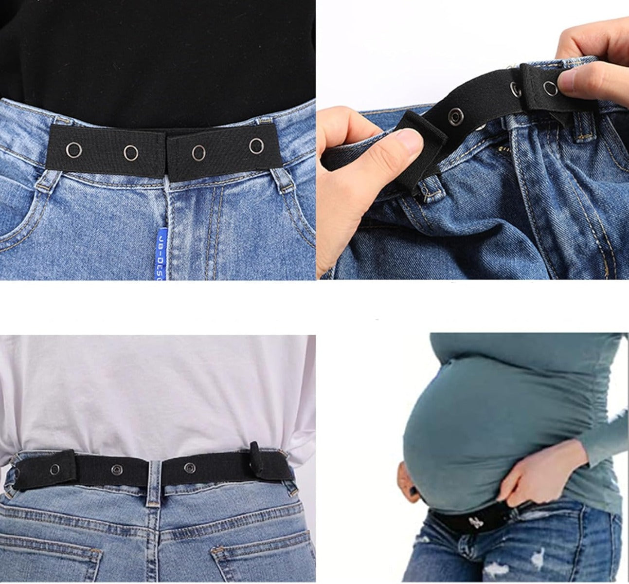 Elastic Stretch Waist Belt Jeans Pants Waist Extenders Adjustable Button