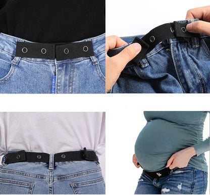 Elastic Stretch Waist Belt Jeans Pants Waist Extenders Adjustable Button