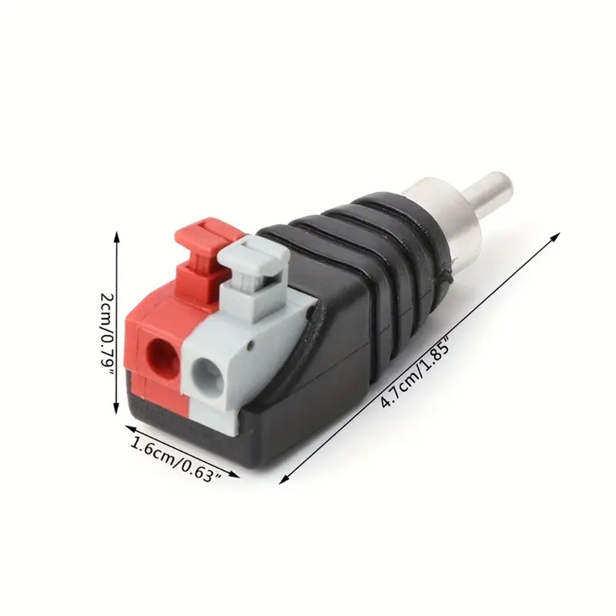 Speaker Wire To Audio Male RCA Connector Adapter