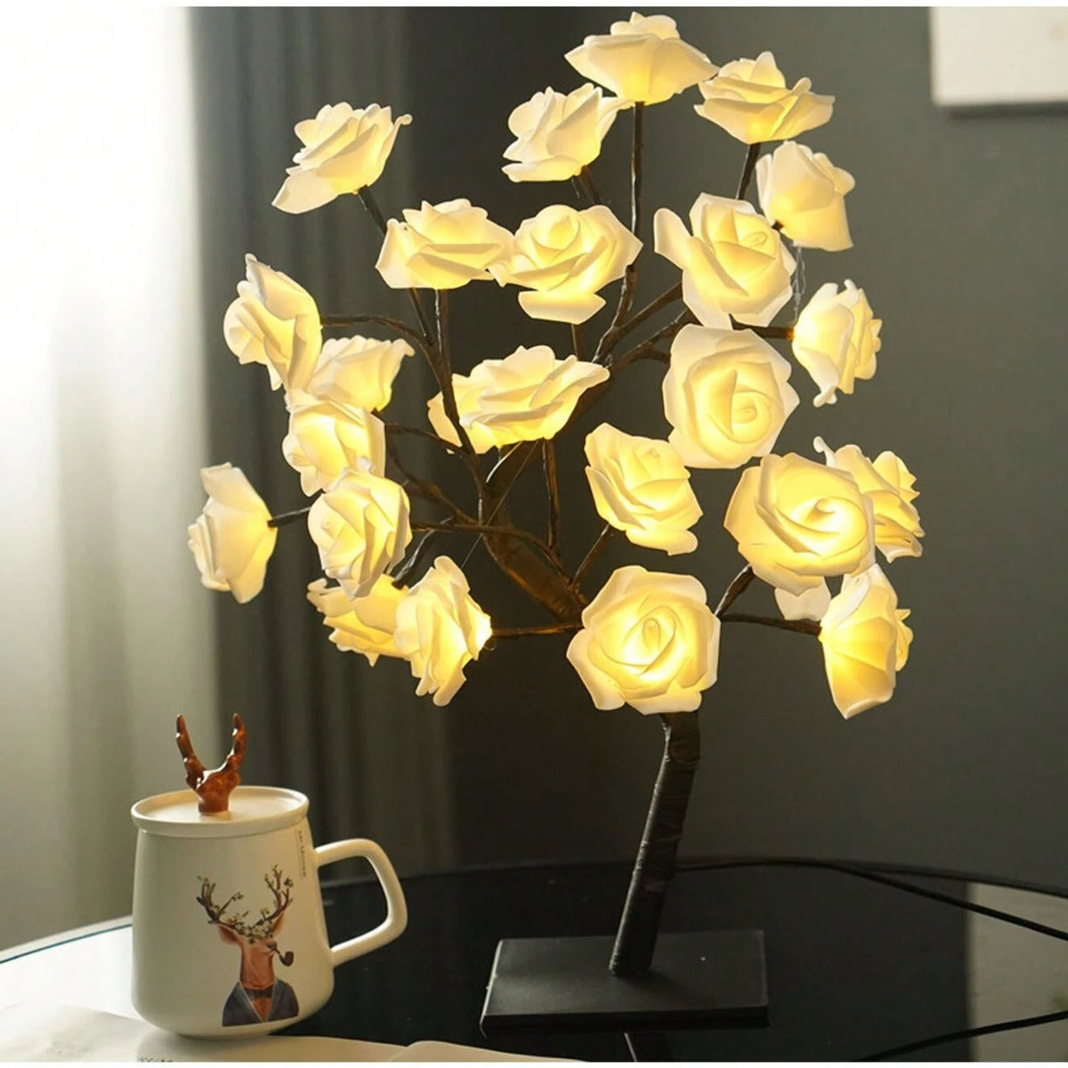24 Rose LED Tree Desk Lamp