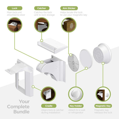 4pcs Babyproof Magnetic Cabinet Locks